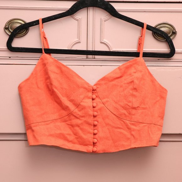 Orange Shinestar crop tank top - Picture 1 of 3